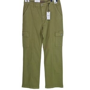 Judy Blue Pants Womens 13/31 Matcha Green High Waist Cargo Straight Leg Stretch